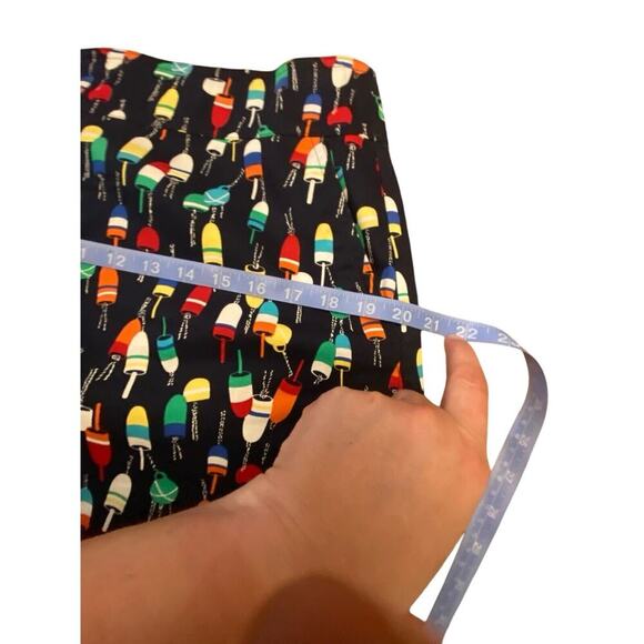 Talbots Navy Nautical Colorful Buoy print size 10 Cruise Vacation Beach - Picture 3 of 11